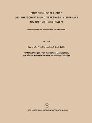 cover image of Untersuchungen von kritischen Drehzahlen, die durch Kreiselmomente verursacht werden